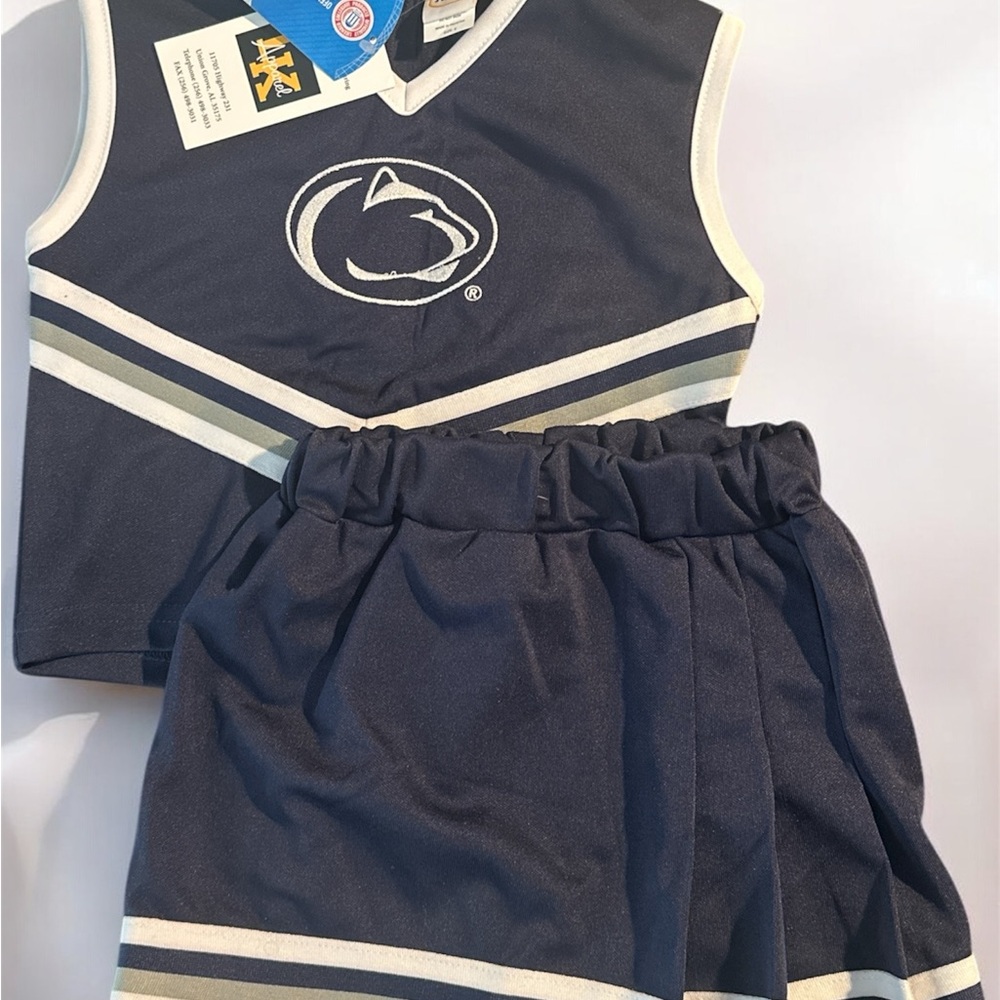 Blue and White Cheerleader Matching Set with Logo
